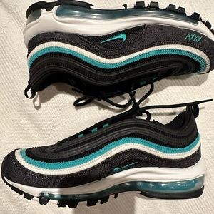 NIB Nike Air Max 97 SE Black Sport Turquoise White Size 5Y 6.5W DN1893-001